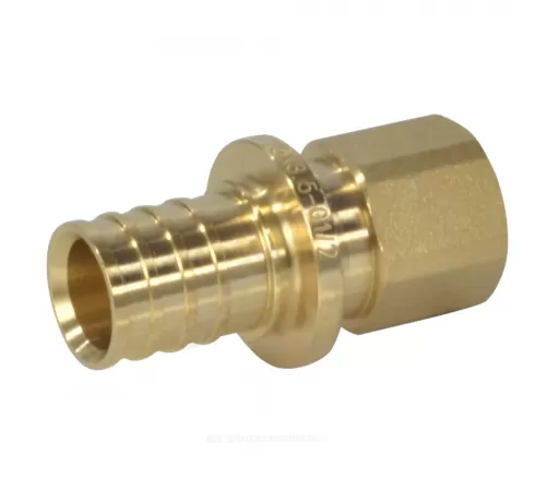 Муфта для PE-X труб аксиальная латунь Дн 20х3/4" ВР РОС