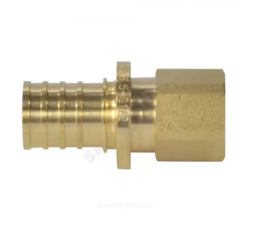 Муфта для PE-X труб аксиальная латунь Дн 20х3/4" ВР РОС