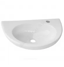 Умывальник подвесной УЮТ 50 1 отверстие под смеситель справа белый Лобненский стройфарфор 10/1/5/1-19