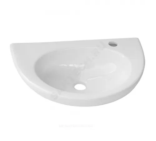 Умывальник подвесной УЮТ 50 1 отверстие под смеситель справа белый Лобненский стройфарфор 10/1/5/1-19