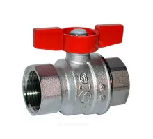 Кран шаровой латунь хром R851 Ду 8 Ру35 ВР полнопроходной бабочка красная Giacomini R851X021