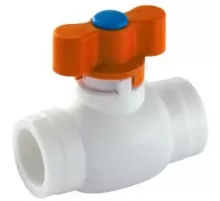 Кран шаровой PP-R белый Дн 32 внутренняя пайка бабочка MINI VALFEX А9017-М