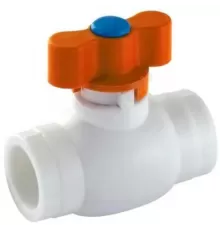 Кран шаровой PP-R белый Дн 32 внутренняя пайка бабочка MINI VALFEX А9017-М