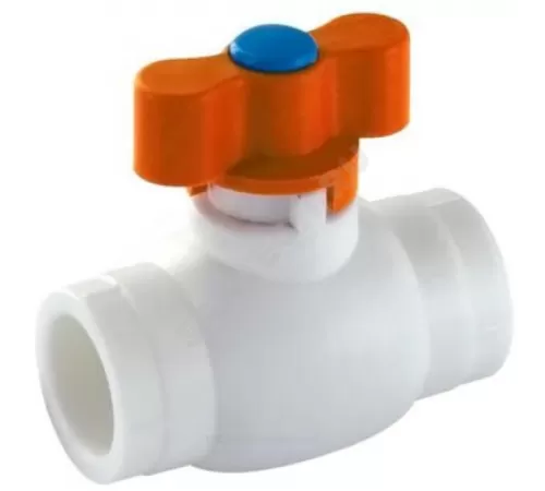 Кран шаровой PP-R белый Дн 32 внутренняя пайка бабочка MINI VALFEX А9017-М