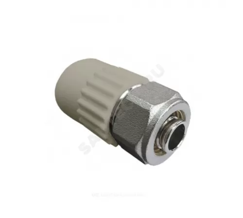 Муфта PP-R комбинированная серая Дн 20х16 обжим для МП труб VALFEX 10152016Г