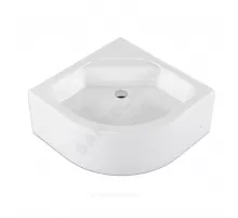 Поддон душевой акриловый полукруглый Classic V 800х800х355 с противоскользящим покрытием белый МетаКам АПS_013320