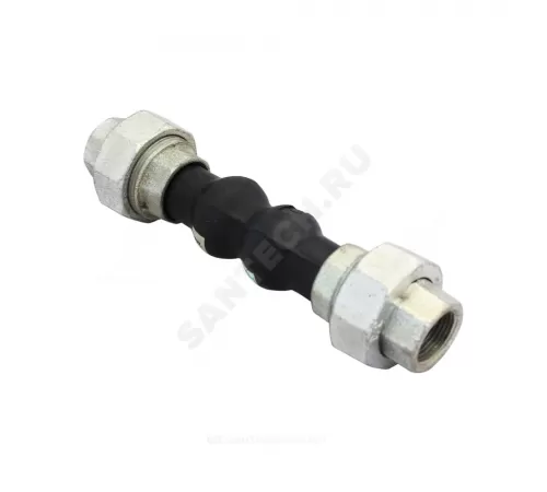 Компенсатор резиновый антивибрационный EPDM DI7140N Ду 15 Ру16 ВР L=200мм Tecofi DI7140N-0015 сжатие/растяжение 22 мм/6 мм