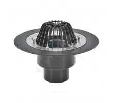 Воронка кровельная HL62 с вертикальным выпуском PP Дн 160 с листвоуловителем, теплоизоляцией, обжимным фланцем HL HL62/5