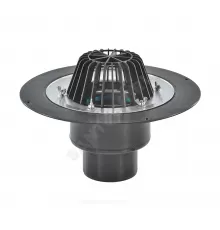 Воронка кровельная HL62 с вертикальным выпуском PP Дн 110 с листвоуловителем, теплоизоляцией, обжимным фланцем HL HL62/1