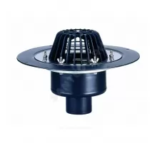 Воронка кровельная HL62 с вертикальным выпуском PP Дн 75 с листвоуловителем, теплоизоляцией, обжимным фланцем HL HL62/7