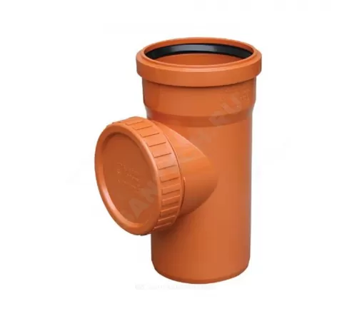 Ревизия НПВХ коричневая Дн 315 б/нап в комплекте с крышкой KGRE Ostendorf 825600