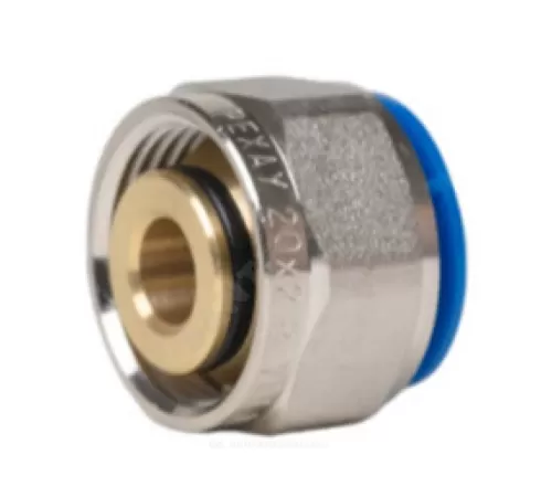 Евроконус для PE-X труб обжим латунь Дн 20х2,8х3/4" с накидной гайкой RAUTITAN flex Рехау 12663623003