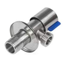 Кран нерж бытовой угловой G1/2" Ру10 НР флажок кран-букса с отражателем SantechSystems