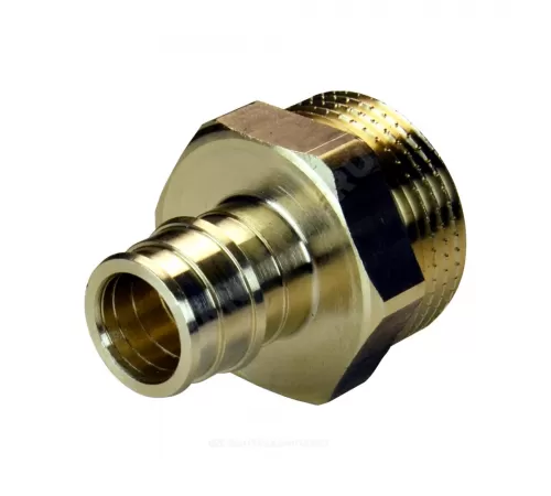 Муфта для PE-X труб радиальная латунь Дн 16х1/2" НР РОС