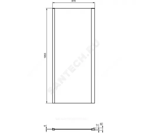 Стенка душевая CONNECT 2 боковая 900х1950мм Ideal Standard K9374V3