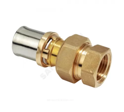Муфта разъемная для МП/PE-X труб латунь пресс Дн 16х1/2" ВР RM18 Giacomini RM18Y033