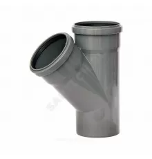 Тройник НПВХ серый Дн 110х50х45гр б/нап переходной в/к Хемкор 2391023
