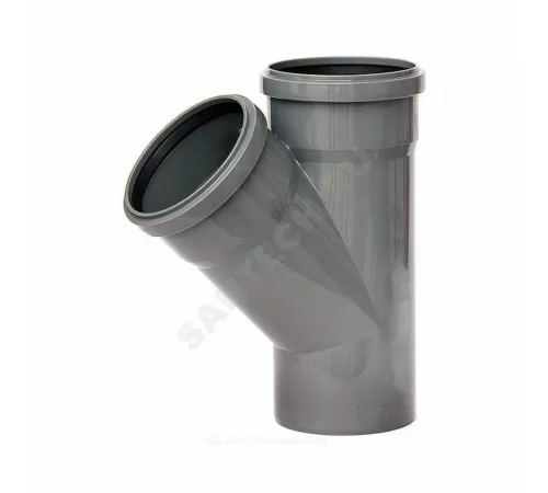 Тройник НПВХ серый Дн 110х50х45гр б/нап переходной в/к Хемкор 2391023