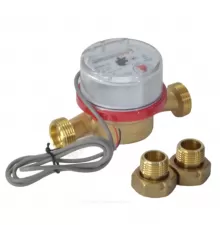 Счётчик г/в и х/в крыльчатый одноструйный Ду 15 Ру16 90С L=110мм резьба импульсный В/К IP67 ВСКМ-15 ДГ2 Декаст 72-15-253