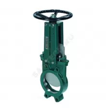 Задвижка шиберная односторонняя чугун VG4400-001MM Ду 450 Ру7 межфл со штурвалом уплотнение: металл Tecofi VG4400-001MM0450