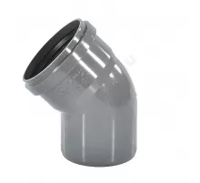 Отвод НПВХ серый Дн 50х45гр б/нап в/к ТУ 6-49-33-92 Агригазполимер
