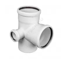 Крестовина PP-M 2-плоскостная левая бесшумная белая Дн 110х110х50х87гр б/нап в/к RTP (РосТурПласт) 36548