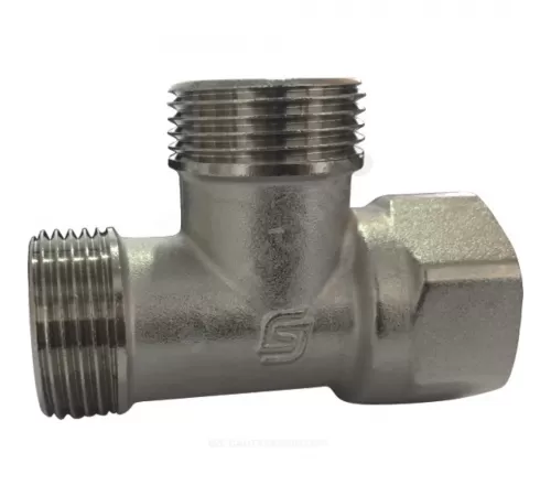 Тройник латунь никель Ду 25 (1") НР/НР/ВР SantechSystems