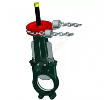 Задвижка шиберная односторонняя нерж VG6400-01EP Ду 400 Ру7 межфл со штурвалом с цепью уплотнение: EPDM Tecofi VG6400-01EP0400