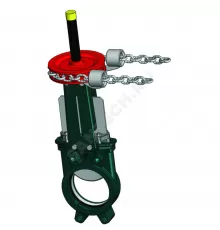 Задвижка шиберная односторонняя нерж VG6400-01EP Ду 250 Ру10 межфл со штурвалом с цепью уплотнение: EPDM Tecofi VG6400-01EP0250