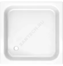 Поддон душевой чугунный квадрат 800х800х160 с противоскользящим покрытием белый Selena .