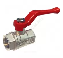 Кран шаровой латунь никель 11Б27фт1М Ду 15 Ру63 ВР полнопроходной рычаг красный VALFEX VF.214.NR1.012.PREMIUM