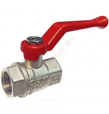 Кран шаровой латунь никель 11Б27фт1М Ду 15 Ру63 ВР полнопроходной рычаг красный VALFEX VF.214.NR1.012.PREMIUM