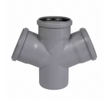 Крестовина PP-H 1-плоскостная серая HT HTDA Дн 90х90х90х87гр б/нап в/к Ostendorf 114900