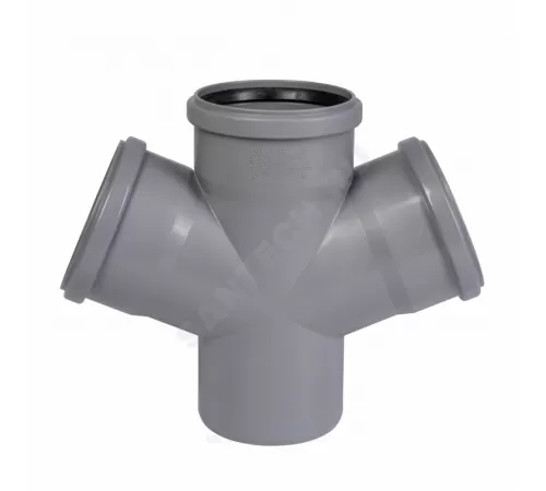 Крестовина PP-H 1-плоскостная серая HT HTDA Дн 90х90х90х87гр б/нап в/к Ostendorf 114900