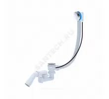 Слив-перелив для ванны регулируемый полуавтоматический (тросик) 1 1/2"x40 с переходной трубкой 45гр 40/50 слив клапан, пробка D=46мм АНИ Пласт EM321