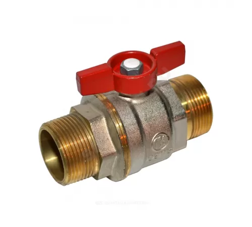 Кран шаровой DADO латунь никель R913 Ду 10 Ру42 НР полнопроходной бабочка красная Giacomini R913X022