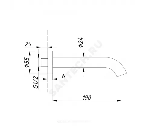 Смеситель встраиваемый для ванны с душем одноручный STANDART ПСМ-ST-03 Профсан PSM-ST-03