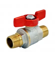 Кран шаровой DADO латунь никель R913 Ду 10 Ру42 НР полнопроходной бабочка красная Giacomini R913X022