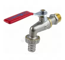 Кран шаровой водоразборный латунь со штуцером 1019 Euro Ду 20 Ру16 НР/штуц G3/4" рычаг L=141мм Aquasfera 1019-02.