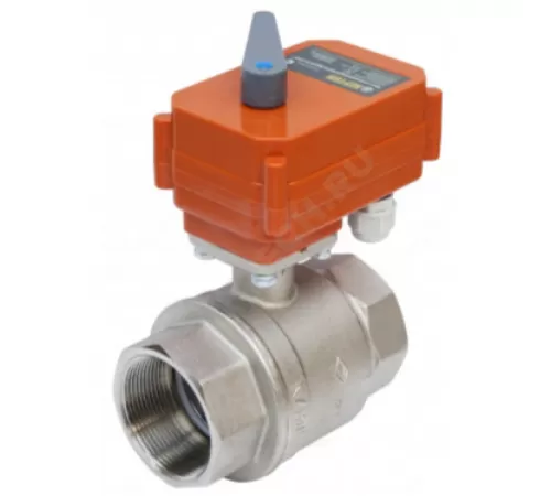 Кран шаровой латунь Bugatti Pro Ду 40 1 1/2" Ру25 ВР с эл/прив 220В Neptun 2153569