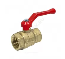 Кран шаровой латунь Крепыш 320 аналог 11б27п1 Ду 20 Ру40 ВР полнопроходной рычаг красный ГАЛЛОП 110198