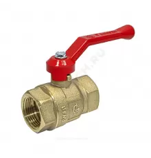 Кран шаровой латунь Крепыш 320 аналог 11б27п1 Ду 20 Ру40 ВР полнопроходной рычаг красный ГАЛЛОП 110198