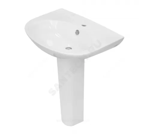 Умывальник подвесной Classic 65 1 отверстие под смеситель по центру белый Sanita Luxe WB.PD/Classic/65-C/WHT.G/S1