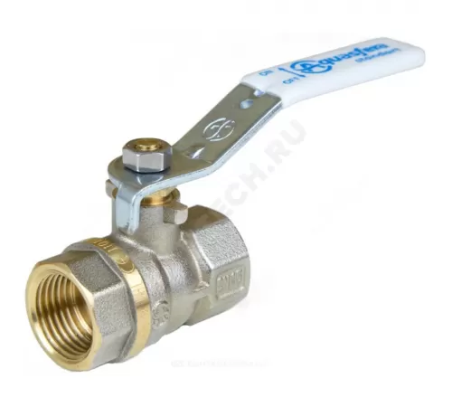 Кран шаровой латунь никель 1101 Standard Ду 32 Ру20 ВР полнопроходной рычаг белый Aquasfera 1101-04 .