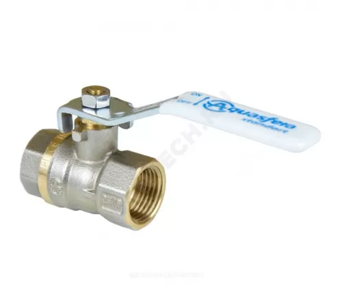 Кран шаровой латунь никель 1101 Standard Ду 32 Ру20 ВР полнопроходной рычаг белый Aquasfera 1101-04 .