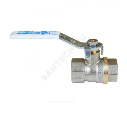 Кран шаровой латунь никель 1101 Standard Ду 32 Ру20 ВР полнопроходной рычаг белый Aquasfera 1101-04 .