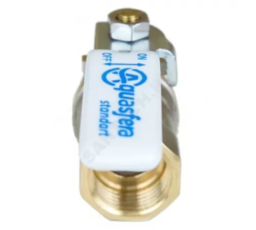 Кран шаровой латунь никель 1101 Standard Ду 32 Ру20 ВР полнопроходной рычаг белый Aquasfera 1101-04 .