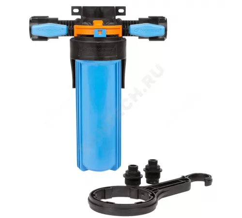 Корпус фильтра непрозрачный 1 М Т 1" ВР Ру10 1-ст с шаровыми кранами Slim Line 10" Джилекс 9094