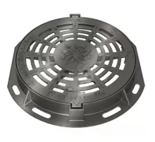 Дождеприемник чугун ДМ1 (магистральный) С250 круглый m=46,8кг h=100мм с замковым устройством фиксатором и пружиной ДМ1(С250)-1-13-60 ГОСТ 3634-2019