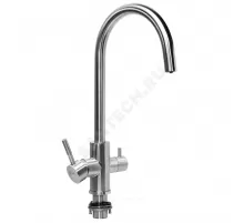 Смеситель для кухонной мойки ручка сбоку одноручный излив с каналом для питьевой воды STEEL Профсан PSM-300-11